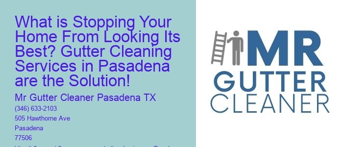 What is Stopping Your Home From Looking Its Best? Gutter Cleaning Services in Pasadena are the Solution!